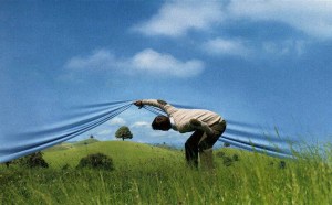 Looking over the horizon. (Image from swissre.com ad.)